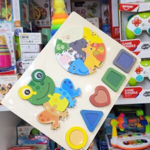 Wooden Animal Jigsaw & Shape Matching Puzzle